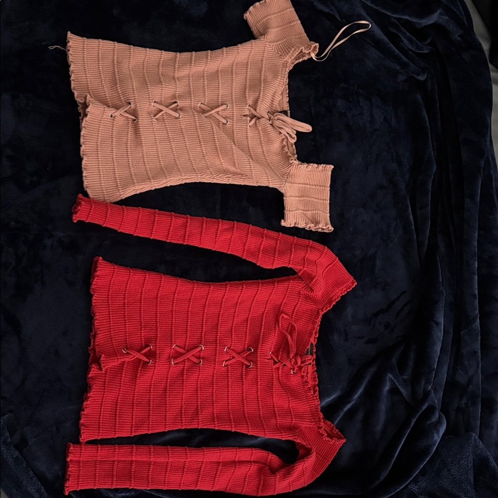 Ambiance Red and Pink Knit Sweaters